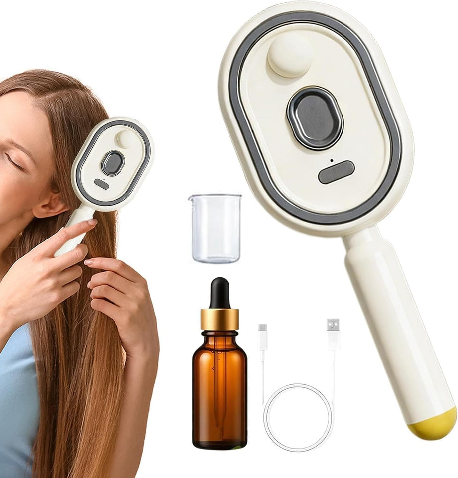 Steam Brush for Hair | with Oil Measuring Cup Detangling Rechargeable Comb