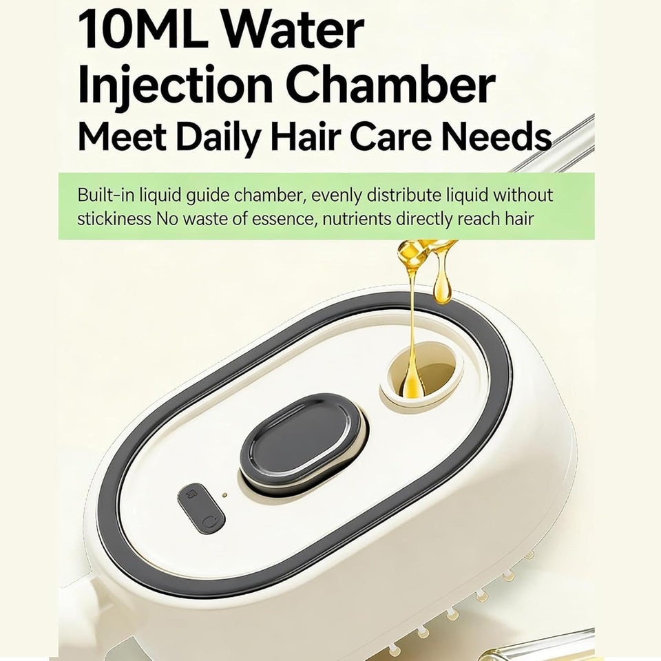 Steam Brush for Hair | with Oil Measuring Cup Detangling Rechargeable Comb