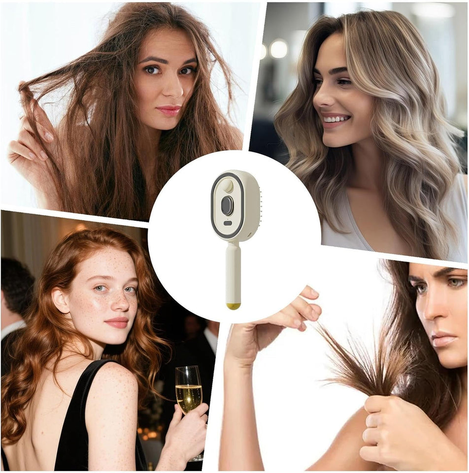 Steam Brush for Hair | with Oil Measuring Cup Detangling Rechargeable Comb