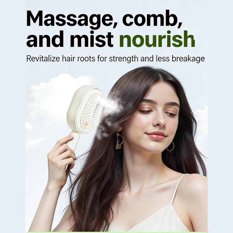 Steam Brush for Hair | with Oil Measuring Cup Detangling Rechargeable Comb