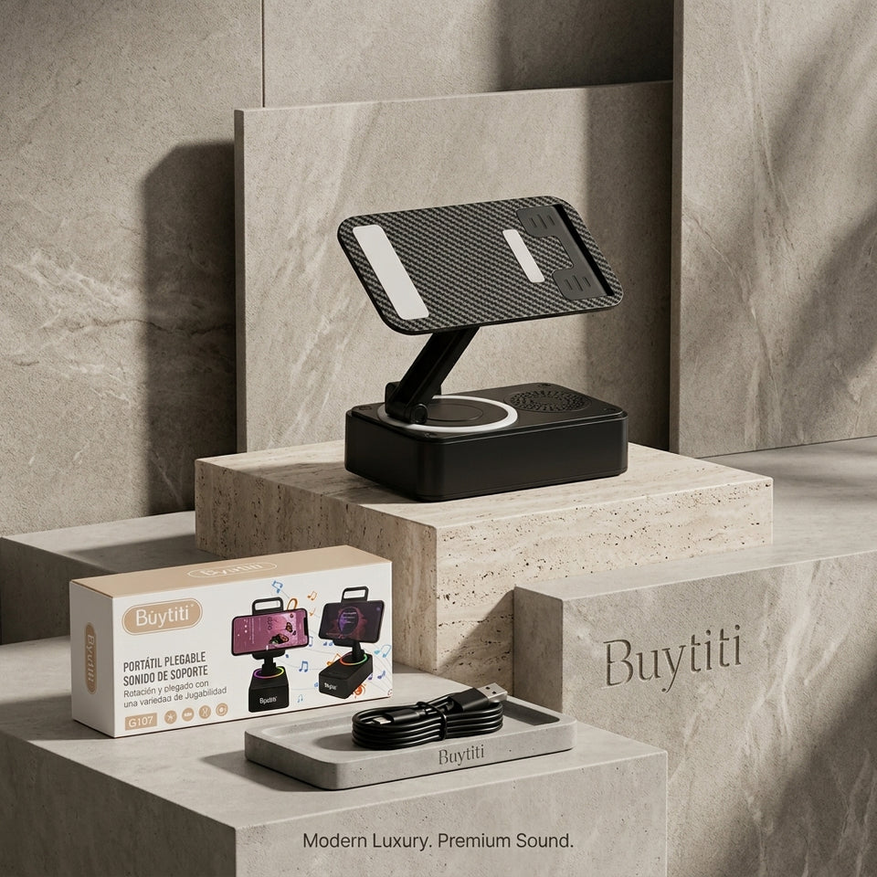 Rotatable Cell Phone Holder |  With Bluetooth Speaker