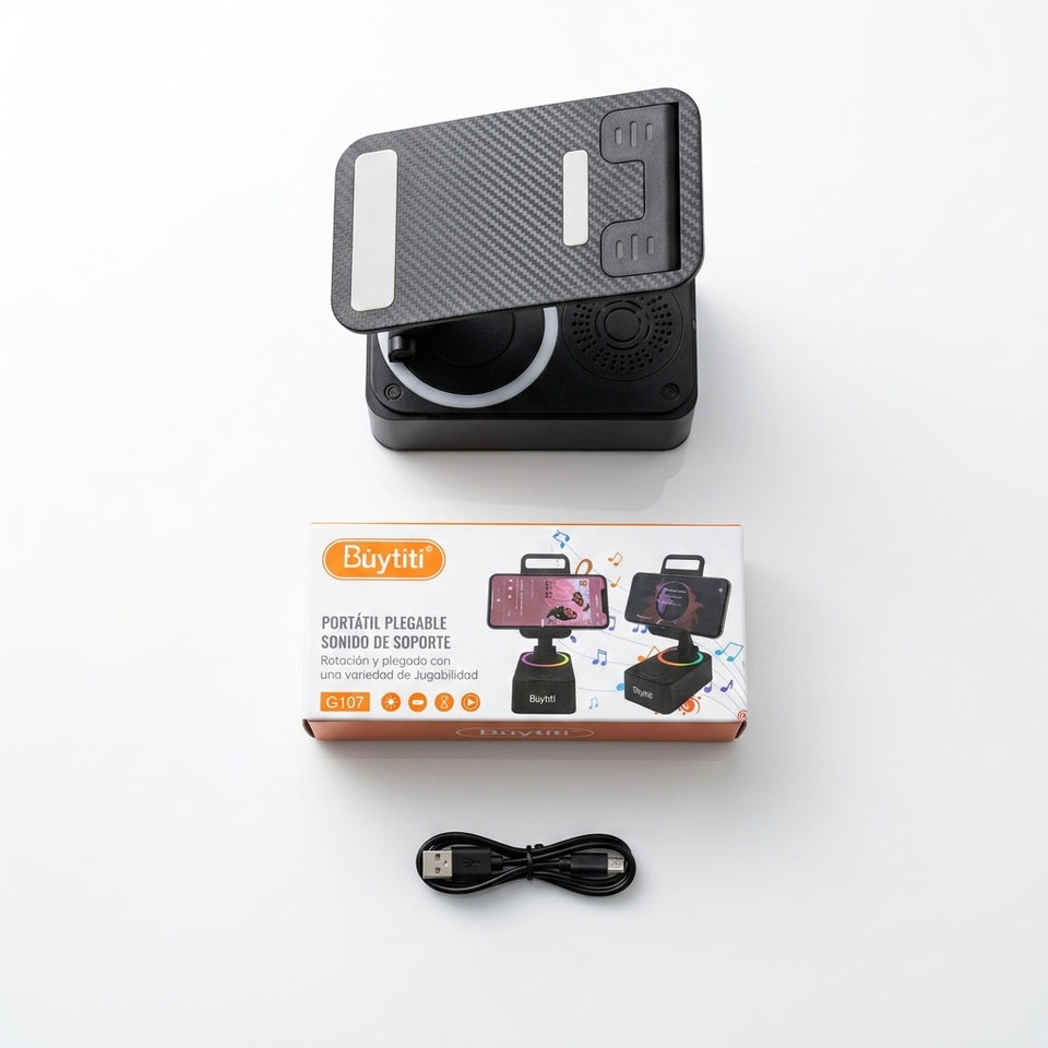 Rotatable Cell Phone Holder |  With Bluetooth Speaker