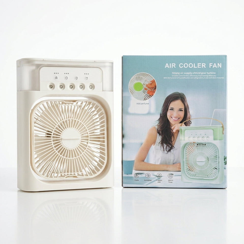 Portable Mini Air Cooler Fan with 600ML Water Tank and Ice Tray for Home Office Car and Table
