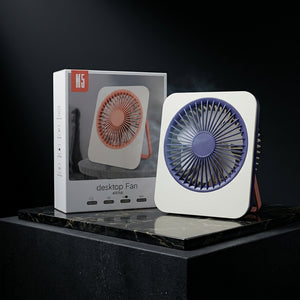 Small Portable Table Fan | 1200mAh Rechargeable Battery | 5 Speed USB Fan with Electric Display