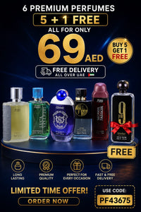 6 Premium Perfumes With a 5+1 free offer ( Order Via WhatsApp)