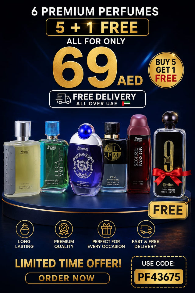 6 Premium Perfumes With a 5+1 free offer ( Order Via WhatsApp)