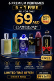 6 Premium Perfumes With a 5+1 free offer ( Order Via WhatsApp)